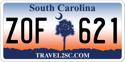 SC license plate ZOF621