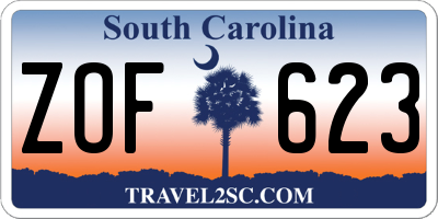 SC license plate ZOF623