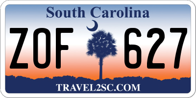 SC license plate ZOF627
