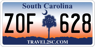 SC license plate ZOF628