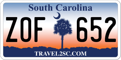 SC license plate ZOF652
