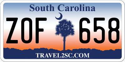 SC license plate ZOF658