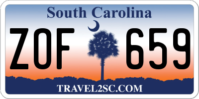 SC license plate ZOF659