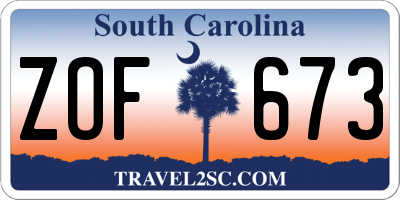 SC license plate ZOF673