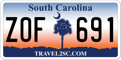 SC license plate ZOF691