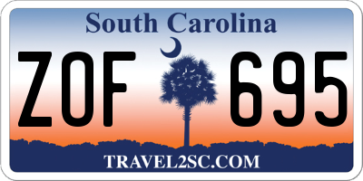 SC license plate ZOF695