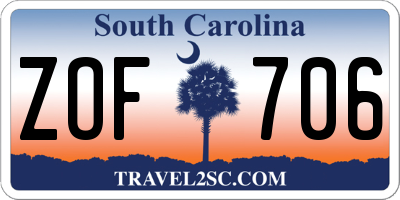 SC license plate ZOF706