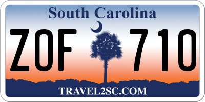 SC license plate ZOF710