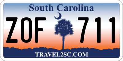 SC license plate ZOF711