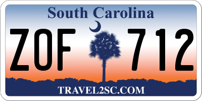 SC license plate ZOF712