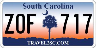 SC license plate ZOF717