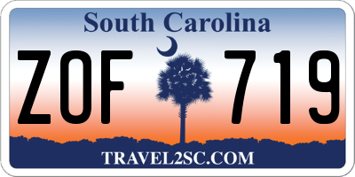 SC license plate ZOF719