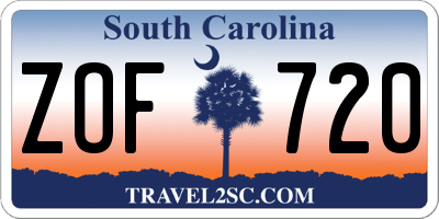 SC license plate ZOF720