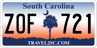 SC license plate ZOF721