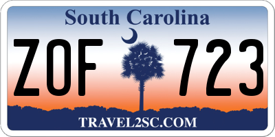 SC license plate ZOF723