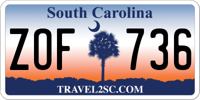 SC license plate ZOF736