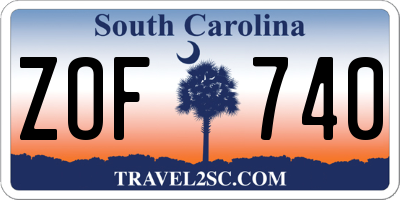 SC license plate ZOF740