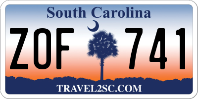 SC license plate ZOF741