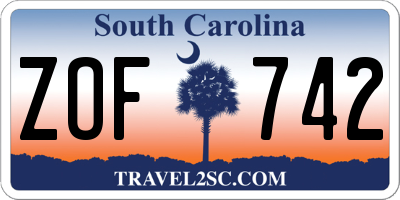 SC license plate ZOF742