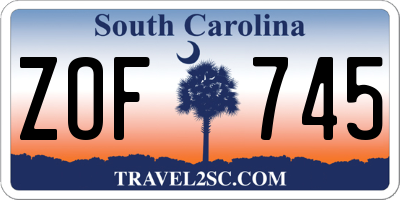 SC license plate ZOF745
