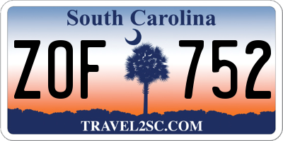SC license plate ZOF752