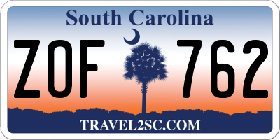 SC license plate ZOF762