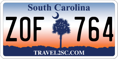 SC license plate ZOF764