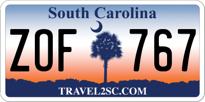 SC license plate ZOF767