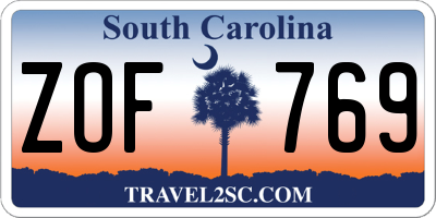 SC license plate ZOF769