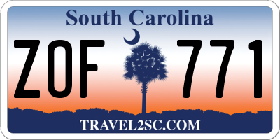 SC license plate ZOF771