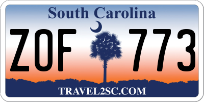 SC license plate ZOF773