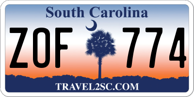 SC license plate ZOF774