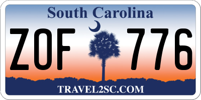 SC license plate ZOF776
