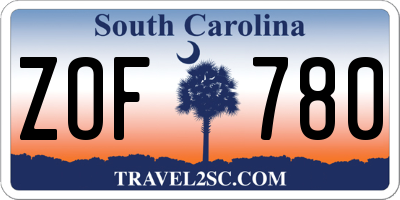 SC license plate ZOF780