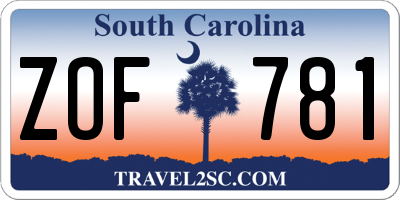 SC license plate ZOF781