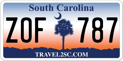 SC license plate ZOF787