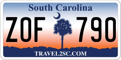 SC license plate ZOF790
