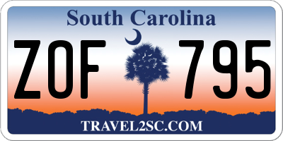 SC license plate ZOF795