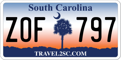 SC license plate ZOF797