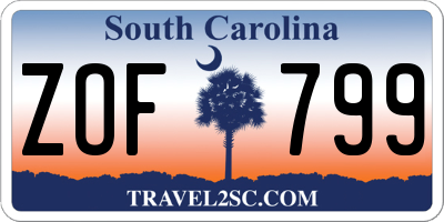 SC license plate ZOF799