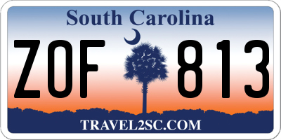 SC license plate ZOF813