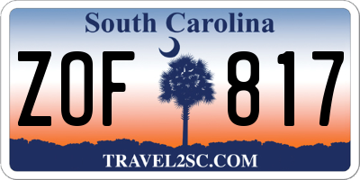 SC license plate ZOF817
