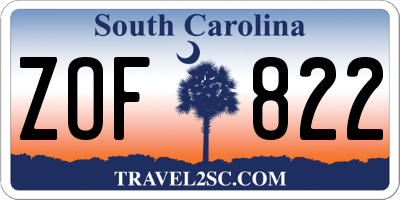 SC license plate ZOF822
