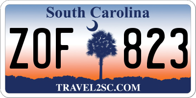 SC license plate ZOF823
