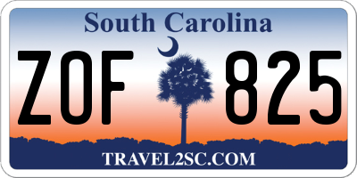 SC license plate ZOF825