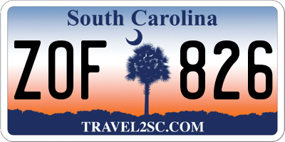 SC license plate ZOF826