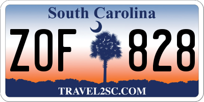 SC license plate ZOF828