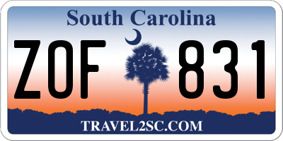 SC license plate ZOF831