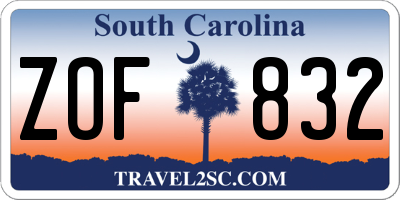 SC license plate ZOF832
