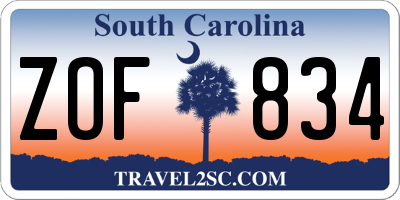 SC license plate ZOF834